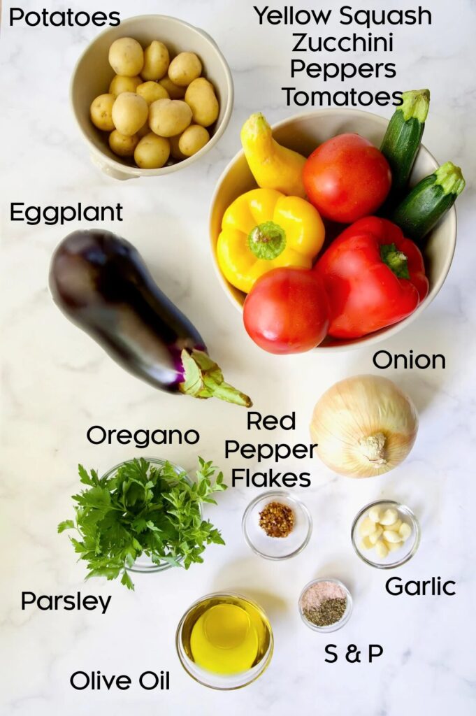 Briam Greek Roasted Vegetables Ingredients