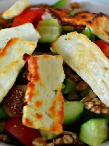 Traditional Cypriot Salad with Haloumi Cheese
