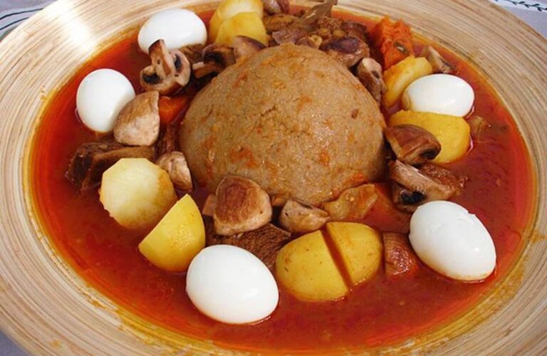 Traditional Libyan Bazin Stew