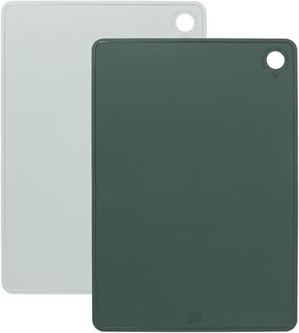 AKINOYAMA TPU Flexible Chopping Board BPA-Free with Juice Groove Scratch-Resistant Dishwasher Safe Non-Slip for Kitchen Use(Green Set)