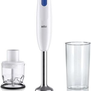 Braun MultiQuick 1 Hand Mixer MQ10.201MWH, Lightweight Mixer with EasyTwist Technology, One Speed, 350ml Chopper and 600ml Beaker Included, 450W, White