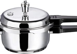 Vinod Pressure Cooker Stainless Steel ? Outer Lid - 2 Liter ? Induction Base Cooker ? Indian Pressure Cooker ? Sandwich Bottom ? Best Used For Indian Cooking, Soups, and Rice Recipes, Quinoa
