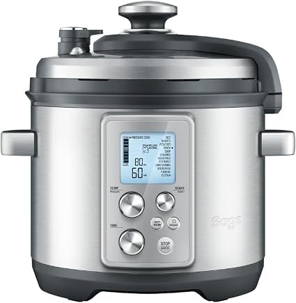Sage Fast Slow Pro, Pressure and Slow Cooker, Brushed Stainless Steel | Pressure and Slow Cooker, Steamer, 11 Settings, 6L Capacity, Hands-Free Steam...