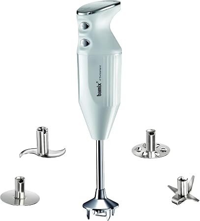 Bamix 1023.004 MAXX Stick Blender Set with multi-purpose, Meat and vegetable stainless steel blade, Whisk, Beater, 350 Watts, 2 Speeds, Made in Switzerland,...