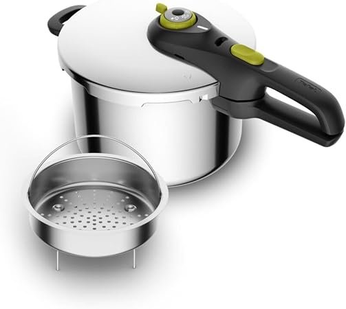 Tefal Secure 5 Neo Stainless Steel Pressure Cooker, 6L, Induction | 2 Cooking Programs, 5 Safety Devices, Auto-Lock System, Ergonomic Handles, All Hobs,...