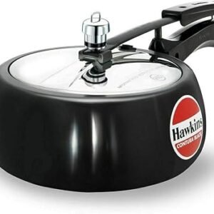 Hawkins Contura Black 3.5 Litre Pressure Cooker, Hard Anodised Cooker, Handi Cooker, Black (CB35)