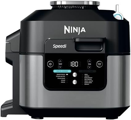 Ninja Speedi 12-in-1 Multi-Cooker, Air Fryer and Slow Cooker, Grey ON500UK | 5.7L Cooking Pot. Make meals for up to 4 in minutes. Multiple functions: Air...