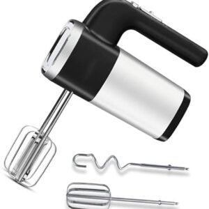 Electric Hand Mixer, Egg Beater Whisk Handheld,5 Speed Portable Small Blenders, Cake Whipping Machine,Stainless Steel Dough Whisk Kneaders for Kitchen...