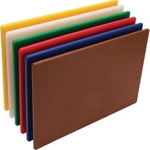 ProductHygiplas LDPE Low Density Chopping Board Set, 455x305mm, 12X455X305mm | Six colour-coded boards reduce cross-contamination risk, protecting surfaces from...
