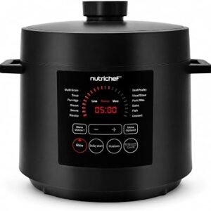 NutriChef Pressure Cooker Electric Multi Cooker 6L ? 12 in 1 Multicooker Digital One Pot Cooker with Presets, Non Stick Inner Pot, Adjustable Time & Temperature