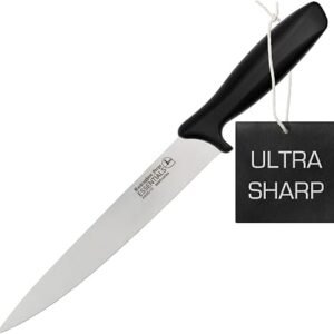 Rockingham Forge Range 20cm Carving Knife - Lightweight Sharp Stainless Steel Kitchen Knives with Black Handle