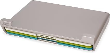 Joseph Joseph Folio Slim 3-Piece Under Shelf, Space Saving Chopping Board Set, Multicolour