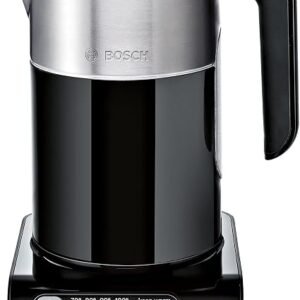 Bosch Styline Variable Temperature Cordless Kettle, TWK8633GB, Black | 4 Temperature settings, KeepWarm function, Cool Touch Body, LED display, 1.5 Litres,...