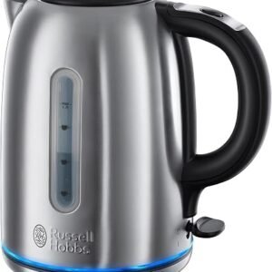 Russell Hobbs Brushed Stainless Steel Electric Kettle, 1.7L Cordless | Quiet and Fast Boil 3KW, Removable Washable Anti-Scale Filter, Push Button Lid,...