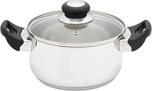 Judge Vista 18cm Stainless Steel Casserole Pot – 1.8L Cooking Pot with Twin Stay-Cool Handles, Induction Compatible Casserole Dish, Oven & Dishwasher...