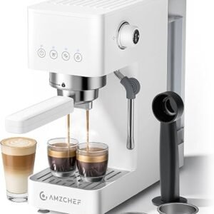 AMZCHEF 20 Bar Compact Espresso Machine, Coffee Machine with Milk Frother