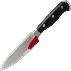 Sabatier Edgekeeper Stainless Steel Self-Sharpening Utility Knife 11.5cm / 4.5", Ideal for Mincing Herbs, Cutting Vegetables and Fileting Fish, Grey