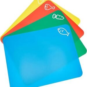 Chef Aid 4 Flexible Colour Coded Chopping Mats,Assorted,35cm x 30cm