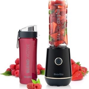 Breville Blend Active Personal Blender & Smoothie Maker | 350W | 1 Portable Blend Active Bottle (600ml) | Leak Proof Lid | Black & Gold [VBL251]