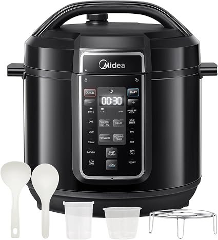Midea Pressure Cooker 7.6L, Electric Multi Cooker, 9-in-1, 14 Presets | Stainless Steel Pot, 70% faster, Yogurt Maker, Rice Cooker, Slow Cooker, Sauté,...