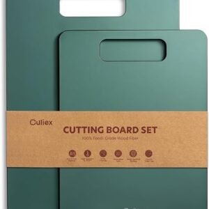 Chopping Board Set of 2, Non-Toxic Composite Wood Fiber Cutting Boards | Dishwasher Safe, BPA Free, Non-Slip Feet, High Density, Knife Friendly for Meat...