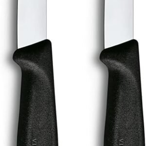 Victorinox Swiss Classic 2X Paring and Vegetable Knife Set, 8 cm, Black | Straight edge fruit and peeling knives for precise tasks, stainless steel and...