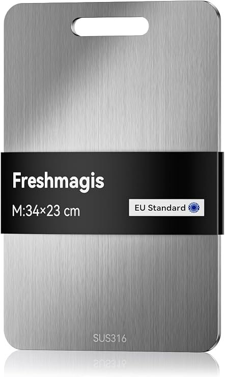 Titanium Chopping Board with Double-Sided Use, Premium Stainless Steel Chopping Board for Kitchen, Easy to Clean, Sturdy and Durable, Antibacterial and...