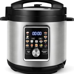 KOMORE 8L Electric Multi-Cooker, 14-in-1 Multi Cooker, Stainless Steel | Digital Display, Slow Cook, Rice Cook, Steam, Sauté, Yogurt Maker, Timer, Keep Warm...