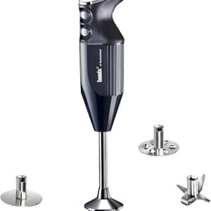 Bamix 1022.006 PRIME Stick Blender Set with multi-purpose stainless steel blade, Whisk, Beater, 250 Watts, 2 Speeds, Made in Switzerland, Black