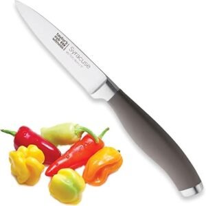 Taylors Eye Witness Syracuse Vegetable Paring Kitchen Knife - Professional 8cm/3.5? Cutting Edge, Multi Use. Ultra Fine Blade, Precision Ground Razor Sharp. Soft Textured Grey Handle, Excellent Grip.