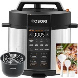 Cosori Electric Pressure Cooker 5.7L, 9-in-1 Multi Cooker, Ceramic Coating | 70% Faster, 12 Safety Features, Steamer, Rice Slow Cooker, Sauté Pan, Yoghurt...