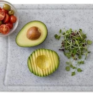 Judge Kitchen Plastic Chopping Board with Handle, Non-Slip Dishwasher Safe Cutting Board, Granite Effect, Juice Groove, BPA-Free, 24 x 16cm