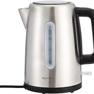 Amazon Basics Stainless Steel Portable Electric Hot Water Kettle - 1.7 liter, Silver