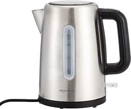 Amazon Basics Stainless Steel Portable Electric Hot Water Kettle - 1.7 liter, Silver