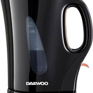 Daewoo Essentials 1.7L Fast Boil Electric Kettle – Black Plastic Cordless Jug with Auto Shut-Off & Boil-Dry Protection, Compact, Easy to Use & Clean