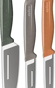 Zyliss 3 Piece Knife Set Professional Kitchen Knives with Protection Covers | Includes 18cm Chef Knife and 10cm Utility Knife Knife and 9cm Serrated Utility...