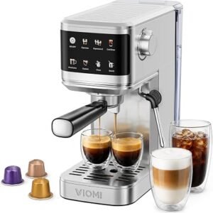 VIOMI T1B Pro 20 Bar Espresso Coffee Machine with Milk Frother, 2-in-1