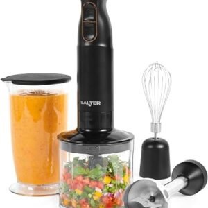 Salter Toronto Hand Blender Set 3-In-1, 1000W With 700ml Processor | Variable Speed Control, Turbo Function, Detachable Stainless Steel Attachments, Whisk...