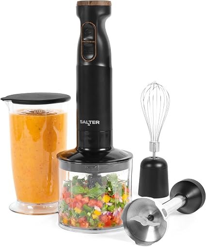 Salter Toronto Hand Blender Set 3-In-1, 1000W With 700ml Processor | Variable Speed Control, Turbo Function, Detachable Stainless Steel Attachments, Whisk...