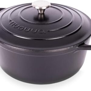 Nuovva Enamelled Cast Iron Dutch Oven Pot with Lid – 6.4 Quart Casserole Dish – Ceramic Dutch Oven for Bread Baking, Roasting, Braising & Stews – Oven...