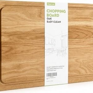 Oak Wooden Chopping Board by Harcas. Extra Large Size Cutting Boards for Kitchen 45cm x 30cm x 2cm. Best for Meat, Vegetables and Cheese. Professional Grade...