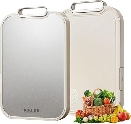 Titanium Chopping Board for Kitchen Double Sided Pure Titanium Chopping Board, 100% Pure Titanium & Wheat Straw PP Food Grade Metal Cutting Board,...