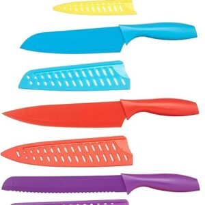 Amazon Basics 12-Piece Knife Set, Multicolor