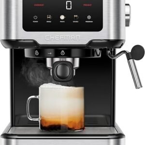Chefman CraftBrew Espresso Machine 15-Bar, Steam Wand, Digital Touchscreen