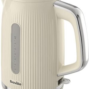 Breville Bold Vanilla Cream Electric Kettle | 1.7L | 3kW Fast Boil | Cream & Silver Chrome [VKT223]