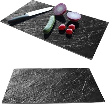 Set of 2 Glass Chopping Boards - 2pcs Universal Hob Cover Worktop Savers for Induction, Ceramic & Electric Stove - Non-Slip Tempered Glass Cutting Board...