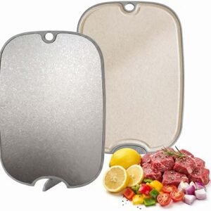Pure Titanium Chopping Board Standable 2 Sided Antibacterial for Kitchen | Standable, 2 Sided, Antibacterial, for Kitchen