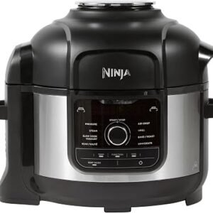 Ninja Foodi 9-in-1 Multi Cooker, Brushed Steel & Black, OP350UK | 6L with 9 Cooking Functions, Pressure Cook, Air Fry, Slow Cook, Grill and more,...