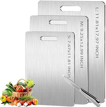 3 Pack Titanium Chopping Board for Kitchen-Double Sided Titanium Cutting Board