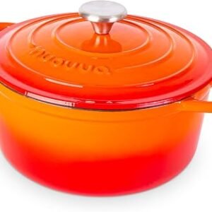 Nuovva Enamelled Cast Iron Dutch Oven Pot with Lid – 5 Quart Casserole Dish – Ceramic Dutch Oven for Bread Baking, Roasting, Braising & Stews – Oven...
